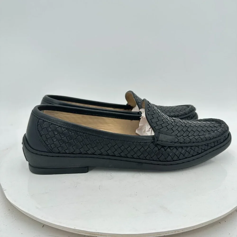 Salvatore Ferragamo Women Size 8 4A Black Woven Leather Loafer Slip On Flat Shoe - Picture 4 of 11